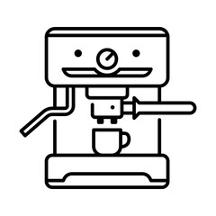 Espresso machine. espresso, machine, coffee, brew, barista, caffeine, appliance, pressure. Vector Icon Illustration