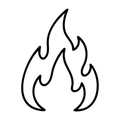 Fototapeta premium Minimalist line art of a flame symbol. Vector hand-drawn doodle illustration