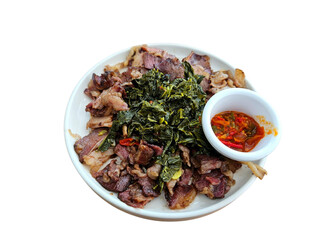 Flavorful meat dish captured in top view, perfect for food advertising, restaurant menu, or cooking content. Isolated on white background, transparent PNG