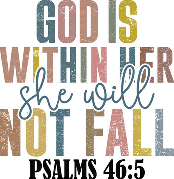 297. God Is Within Her SVG, Psalms 46 5