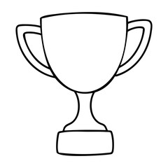 Illustration of a trophy cup for award and victory. Vector hand-drawn doodle illustration