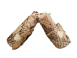 Rolled kraft paper net with visible honeycomb texture for eco-friendly and biodegradable packaging ideas. Isolated on white background, transparent PNG