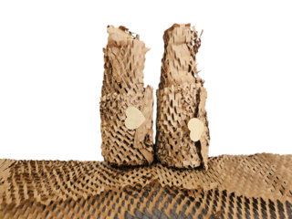 Decorative kraft tube wrap for branding natural and environmentally friendly products in commerce and design. Isolated on white background, transparent PNG