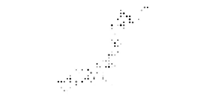 Japan Map Animation with Falling Circles