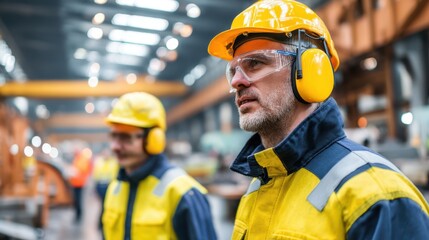 Modern Industrial Scene with Factory and Heavy Machinery