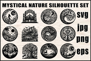 Obraz premium Mystical Nature Silhouette Bundle