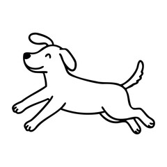 Fototapeta premium Happy cartoon dog with floppy ears jumping playfully. Vector hand-drawn doodle illustration