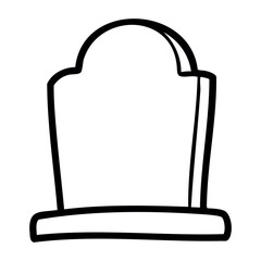 Fototapeta premium Simple tombstone silhouette with rounded top and base. Vector hand-drawn doodle illustration