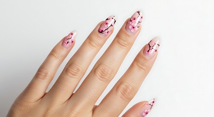 Elegant Cherry Blossom Nail Art Design Spring Inspired Manicure Ideas