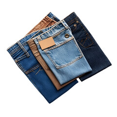 Stack of jeans different colors denim fashion apparel clothing textile