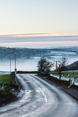 Cloud inversion and sunset over Halifax and Elland, Yorkshire