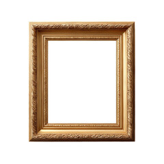 Ornate golden picture frame with intricate carved detailing and a rectangular shape.