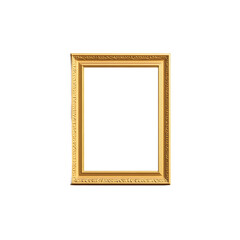 Ornate rectangular golden picture frame with intricate decorative patterns along the edges.