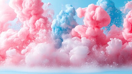 Pastel cloud-like ink explosions