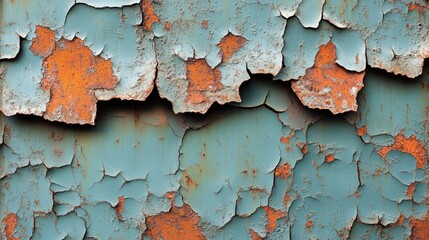 Peeling paint on aged metal