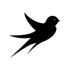 Fototapeta premium Graceful Swallow Bird Silhouette Avian Nature Flying Animal Design Graphic
