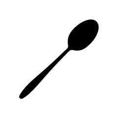 Simple Spoon Silhouette Culinary Accessory Eating Instrument Design Graphic Element