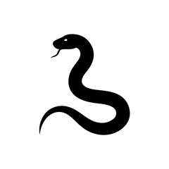 Dangerous Snake Striking Silhouette Art for Wildlife and Nature Themes