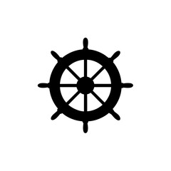 Classic Ship Wheel Silhouette Design for Nautical and Maritime Themes