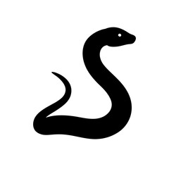 Fototapeta premium Intriguing Sea Snake Silhouette Art for Marine Wildlife and Ocean Concepts