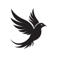 Black Bird In Flight Feather Trail