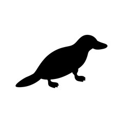 Fototapeta premium Unique Platypus Animal Black Silhouette Showing its Distinct Side View