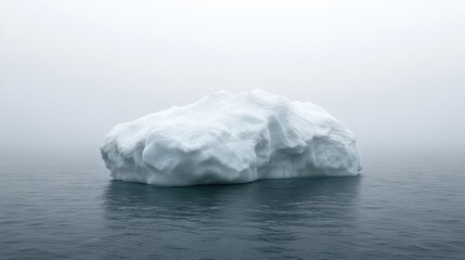 Solitary iceberg in a foggy sea