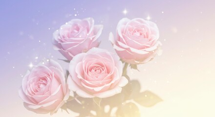 Delicate Pink Roses with Sparkling Background