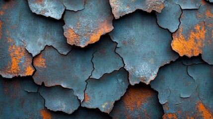 Textured rusty metal panels