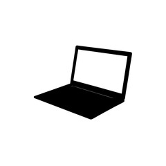 Fototapeta premium Sleek Laptop Silhouette White Background Technology Device Vector Graphic Design