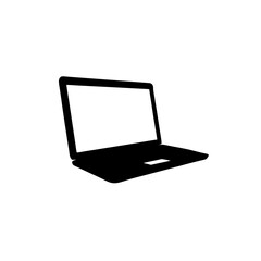 Fototapeta premium Modern Laptop Silhouette White Background Digital Device Vector Graphic Design