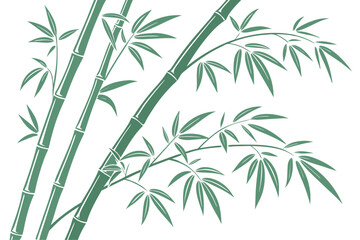 Minimalist vector illustration of bamboo stalks with a clean modern aesthetic