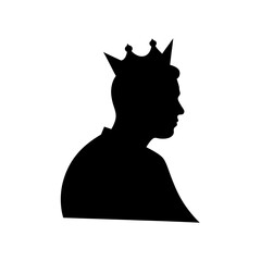 Regal King Silhouette White Background Royal Leader Figure Vector Graphic Design