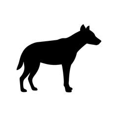 Fototapeta premium African Hyena Silhouette White Background Wild Animal Vector Graphic Design