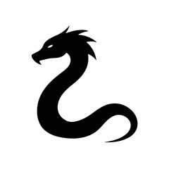Obraz premium Mythical Hydra Silhouette White Background Legendary Creature Design Vector Graphic