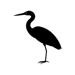 Obraz premium Graceful Heron Silhouette White Background Elegant Wading Bird Vector Graphic Design