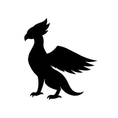 Fototapeta premium Stunning Harpy Silhouette White Background Mythical Creature Design Vector Graphic