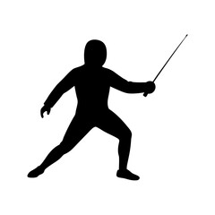 Dynamic Fencer Athlete Silhouette Precision Sport and Martial Art Design