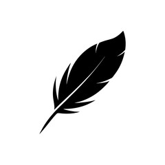 Delicate Feather Silhouette Symbol of Freedom and Natural Beauty Design