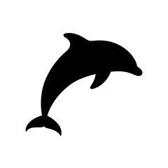 Fototapeta premium Graceful Dolphin Jumping Silhouette Playful Ocean Marine Animal Design