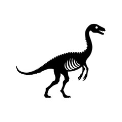 Fototapeta premium Ancient Dinosaur Skeleton Silhouette Prehistoric Fossil Research Design