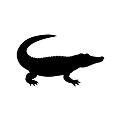 Obraz premium Powerful Crocodile Silhouette Fierce Reptile Design for Wildlife Themes