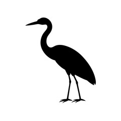 Obraz premium A Crane Bird Silhouette In Profile For A Tall And Graceful Wading