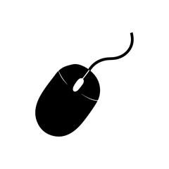 A Computer Mouse Silhouette In Profile For A Tech Or Office Device
