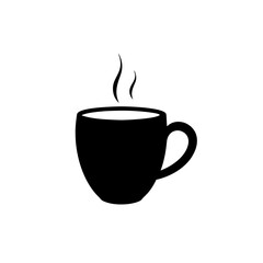 A Coffee Cup Silhouette With Steam For A Hot And Morning Drink Icon