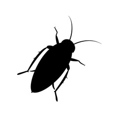 A Cockroach Silhouette In Side View For A Common And Resilient Pest