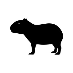 Obraz premium A Capybara Silhouette In Side View For The World's Largest Rodent