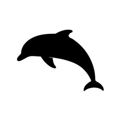 Fototapeta premium A Bottlenose Dolphin Silhouette Leaping For A Smart And Playful Marine