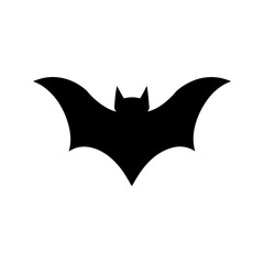 Fototapeta premium A Flying Bat Silhouette In Side View For A Spooky Halloween Or Cave Animal