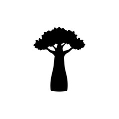 Iconic Baobab Tree Silhouette For An African Savanna Or Madagascar Art